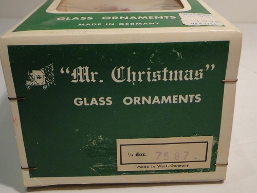 Caja de 3 adornos de vidrio vintage años 60/70 Mr. Christmas Made in Germany - Imagen 2 de 4