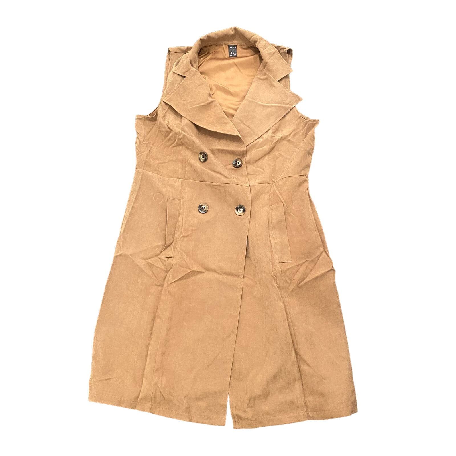 Blazer Button Up Dress in Brown, Size M-image
