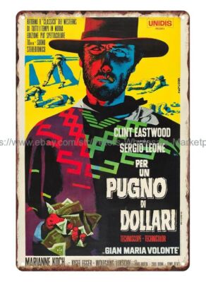 A fistfull of dollars 1964 Clint Eastwood Movie poster Italian metal tin sign