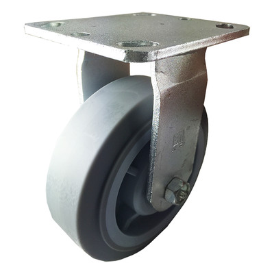6'' x 2'' Heavy Duty Non-Marking Rubber Wheel Caster  - Rigid (Flat)