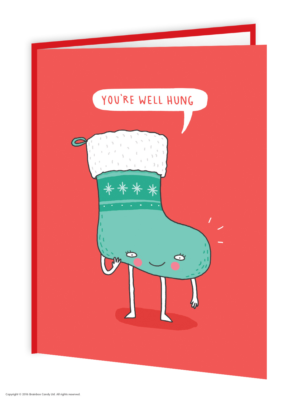 Brainbox Candy Christmas Xmas cards funny novelty joke humour stocking well hung