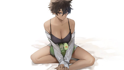 Anime girls big  looking at viewer dark skin Playmat Game Mat Desk