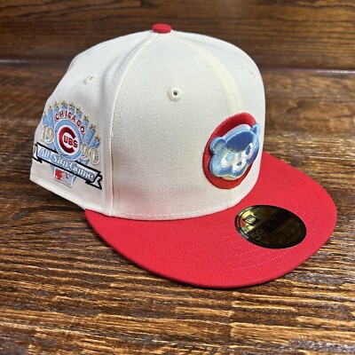 Chicago Cubs 1990 All-Star Game Topperz 59FIFTY Cream Red Two Tone Fitted 7 1/2