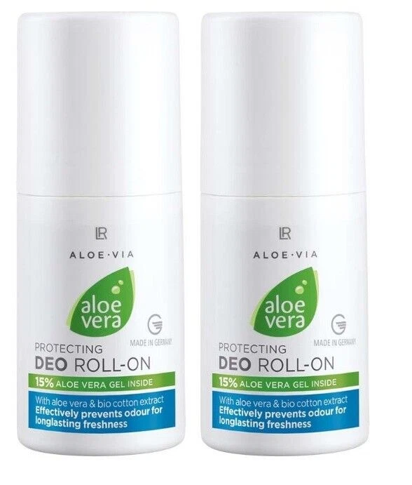2x LR Aloe VIA Aloe Vera Deo Roll on Schützender Deo Roll-on 2x 50ml mild 20757