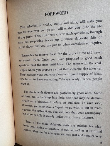 Fun With Stunts, Tricks and Skits by Bill Barnum Magic Book Out of Print 1956 - Picture 6 of 6