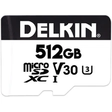 New Delkin Devices 512GB Hyperspeed UHS-I Micro SDXC Card +SD Adapter 47196
