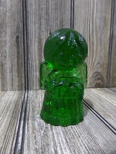Vintage Mosser Art Glass Green Carnival Singing Choir Angel Figurine