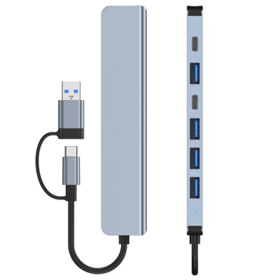 2 Stück 8-in-1 USB Type-C Docking Station USB Hub 3.0 with SD/TF Card Reader