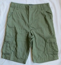 OshKosh Cargo Shorts Adjustable Waist Boy Scouts Camp Cotton Olive Green Boys 14