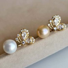 14K Gold Plated freshwater Butterfly Pearl Ring