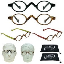 2 Pairs Reading Glasses Small Round Readers Full Lens Circle