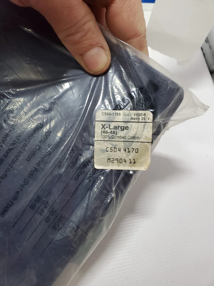 Camisa polo vintage Penneys Towncraft manga longa azul masculina 46 48 GG extra grande  - Imagem 4 de 4