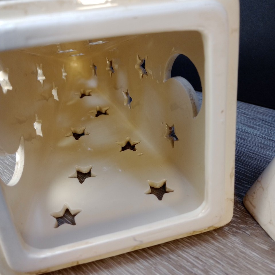 Partylite P0161 Pyramid Galaxy Tealight Candle Holder Moon and Stars