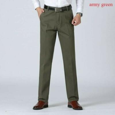 Herren Lange Hosen Cargohose Baumwolle Business Freizeit Hohe Taille Winter Neu