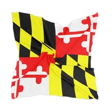 PMAIHNAS Women's Fashion Silk Scarf Maryland Flag Square Satin Headscarf Neck...