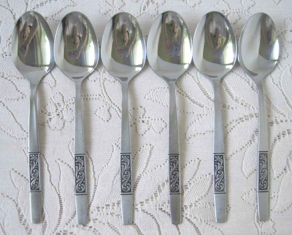 复古 AMEFA HOLLAND 不锈钢餐具皇家大马士革 30 件 — 第 3/4 张图片