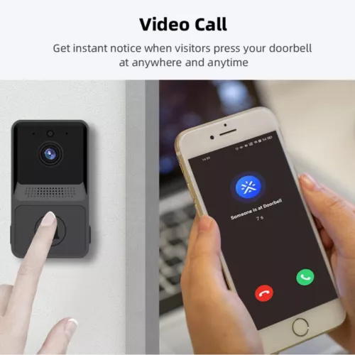 Smart Wireless WiFi Doorbell Intercom Video Camera Door Ring Bell Chime Security - Picture 8 of 18