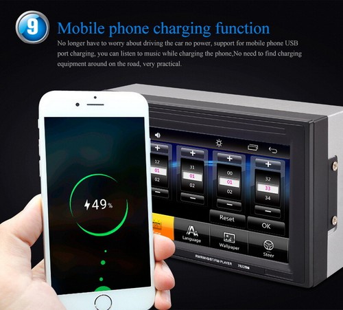 6.2" 2 Din Bluetooth Car Stereo Radio In-Dash Touch Screen Mirrorlink MP5 Player - Picture 12 of 14