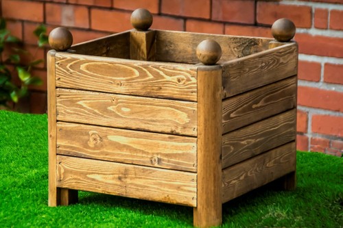 Garden Wooden Planters 40cm x 40cm x 33cm high - Picture 3 of 3