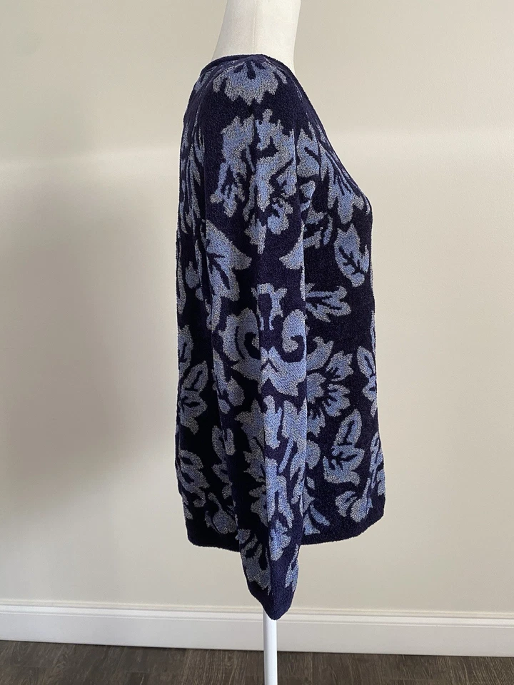 Suéter para mujer Chico's tejido azul LS talla 1 Foto 4 de 4