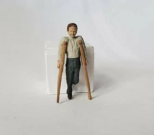 Arttista #1538 - Man on Crutches  - O Scale Figure - Model Trains - NEW