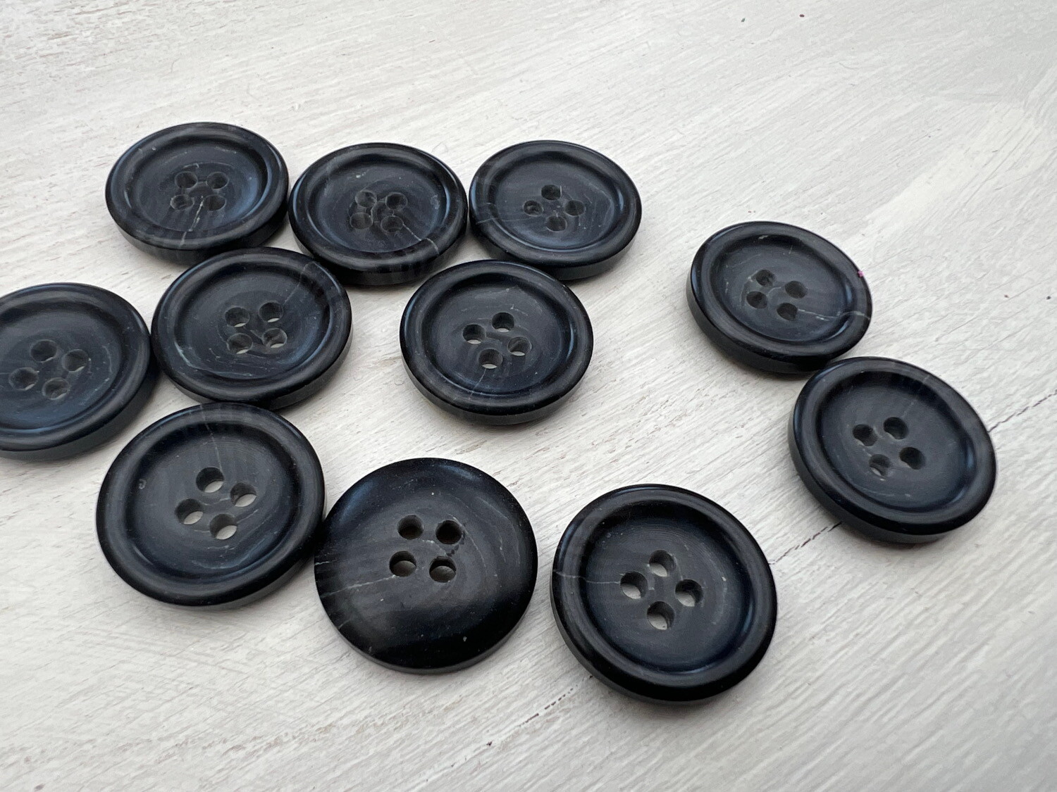 20 Marineblaue Acrylknöpfe 18mm - Vierloch Knöpfe Zum Nähen & Basteln