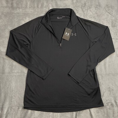 Under Armour Tech 2.0 Shirt Medium Men s NWT 1/2 Zip Athletic Long Sleeve Black