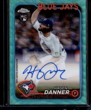 2024 Topps Chrome #RA-HD Hagen Danner Rookie Auto Aqua Wave Refractor #/199