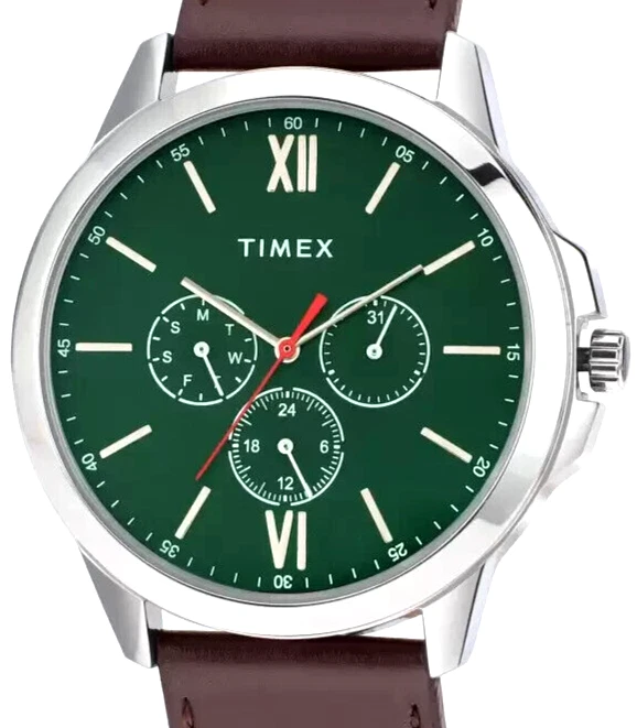 Timex Fashion Analog Multi Function Green Dial Men s Watch Free Shipping