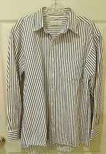 EUC Geoffrey Beene 100% Cotton Shirt Medium White w/ Multicolor Stripes FS!