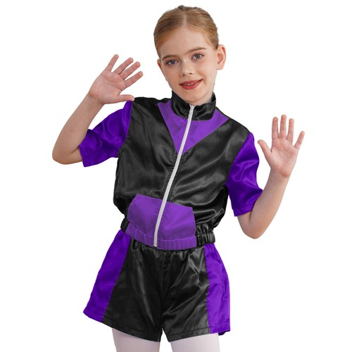 Kids Girls Suit Hip Hop Outfit Modern Set 80s Activewear Team Competition Jazz - Picture 37 of 56