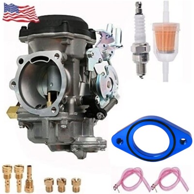 FOR HARLEY DAVIDSON 40MM CV CARBURETOR BLUE INTAKE MANIFOLD PERFORMANCE ...