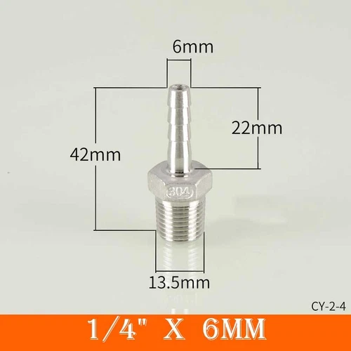 Stainless Male Thread Pipe Fitting x Barb Hose Tail Connector BSP 1/8" to 4" - Bild 8 von 86