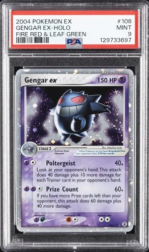 2004 POKEMON EX FIRE RED & LEAF GREEN #108 GENGAR EX-HOLO PSA 9