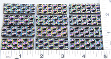 12 pc 1/2" x 1 1/2" BLACK IRIDIZED TEXTURED RADIUM UROBOROS GLASS 90 COE