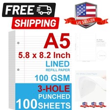 A5 Filler Paper, 3 Hole Planner Refills, Organizer, Loose-leaf Binder Paper, ...