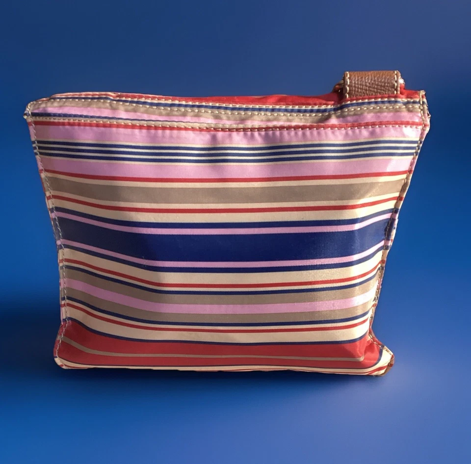 Bolso de Hombro FRANCO SARTO Carga Rayas Ambiente Años 70 100% Nylon Lote de Bolsillos Foto 2 de 4