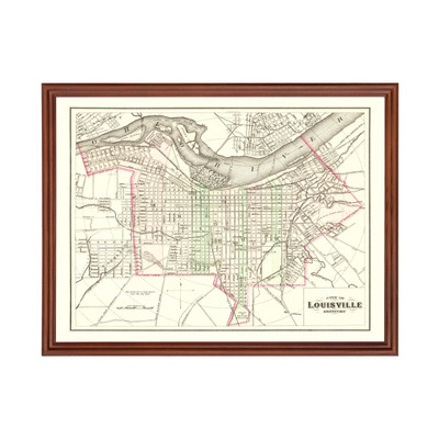 Old Map of Louisville, KY 1875 - Vintage Louisville Kentucky