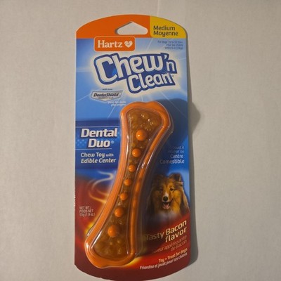 Hartz Chew N Clean Dental Duo Dog Chew Toy, Medium, Bacon Flavor