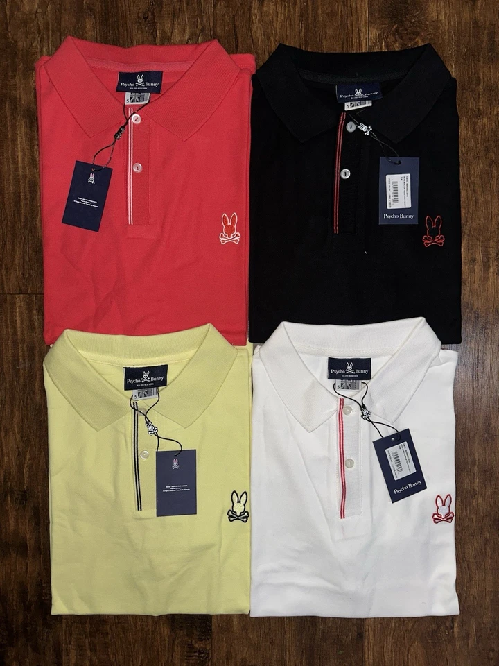 NUEVO Polo Psycho Bunny Para Hombre Tejido Algodón Pima Selecto Talla/Color Foto 2 de 4