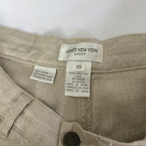 Jones New York Sport Women's Beige Jeans Size 28, 100% Linen High Waist Everyday - Picture 5 of 5