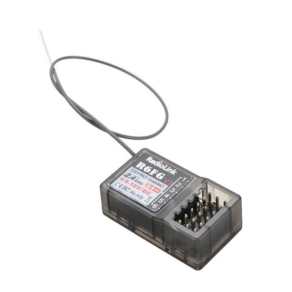 4.8-10V R6FG 2.4Ghz 6CH Gyro RC Car/Boat Receiver For Radiolink RC6GS RC4GS RC4G - Image 4 of 4