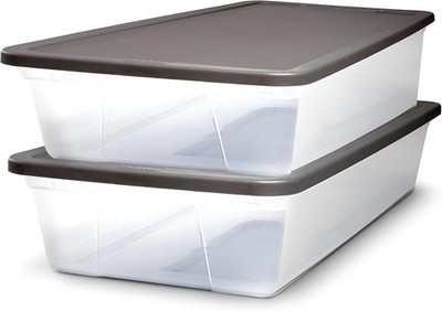 Versatile 28 Quart Snaplock Storage Bins - 2-Pack Gray for Ultimate Organization