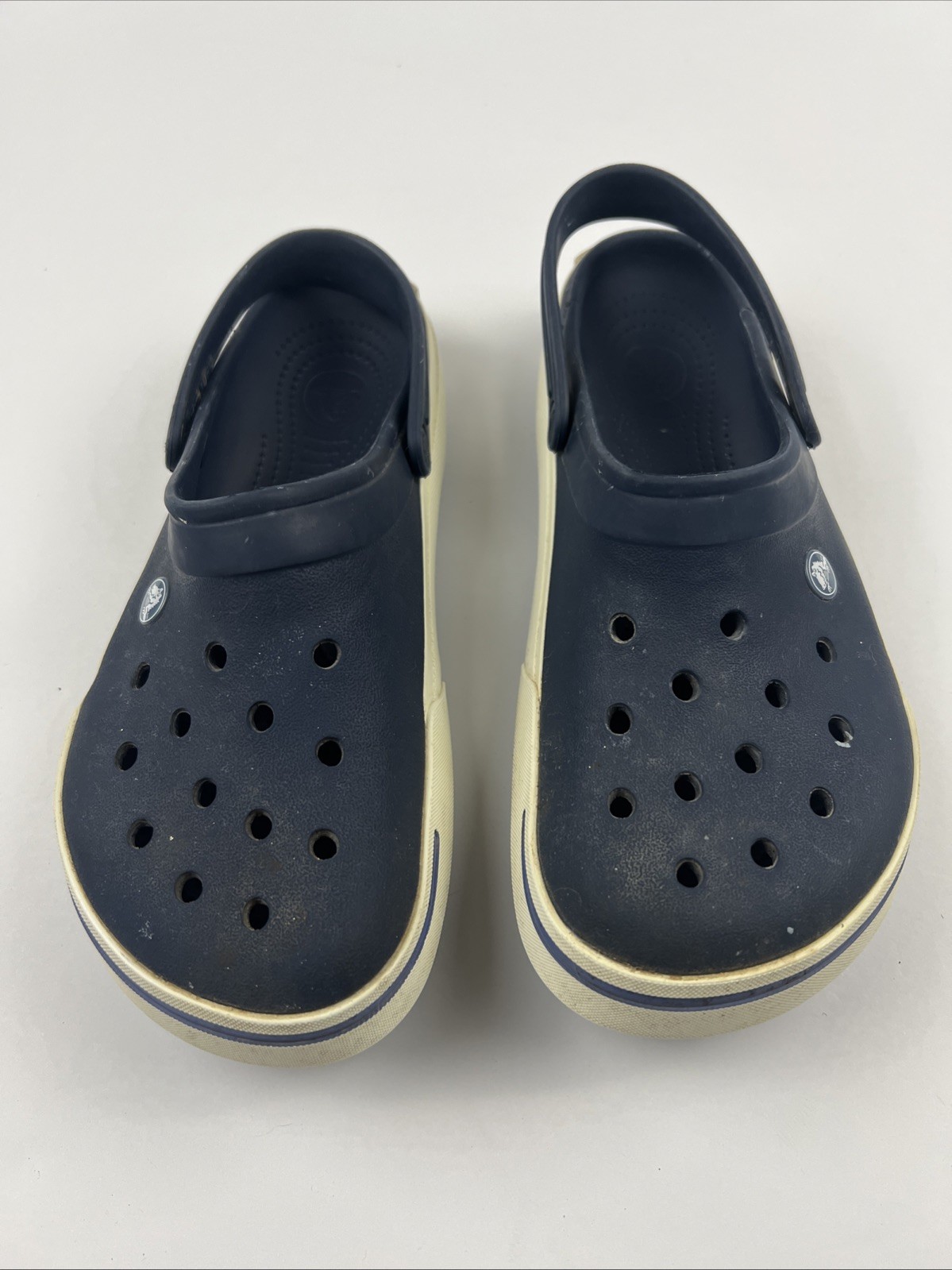 Crocs Crocband II Classic Comfort Slip On Clogs Blue & White Mens 10 Womens 12