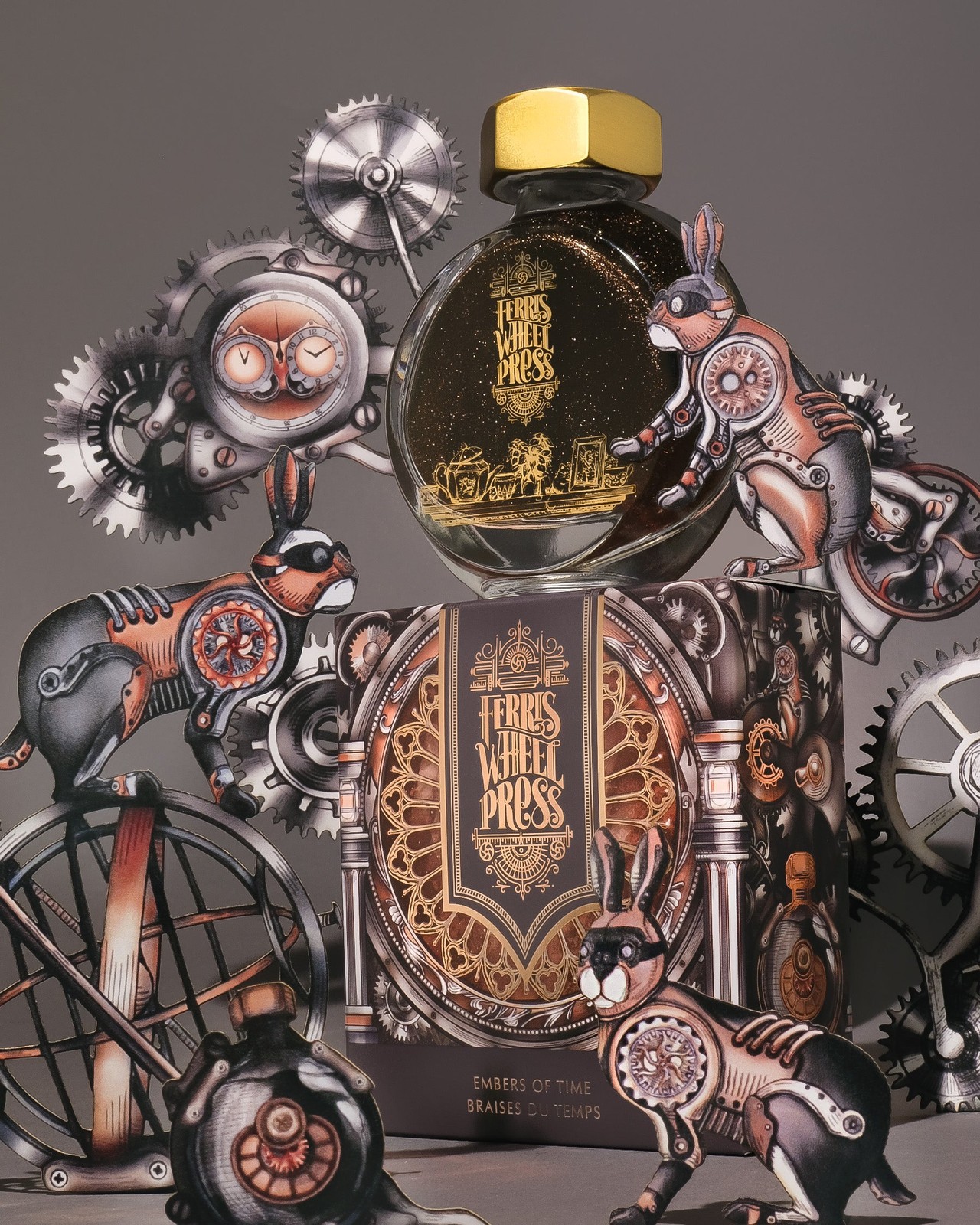 Ferris Wheel Press in Embers of Time Shimmer Bottled Ink - 38 mL - NEW