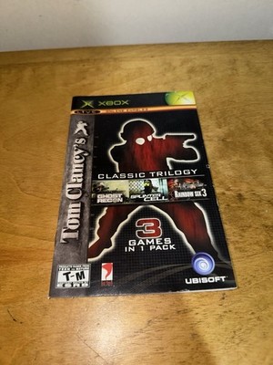 Tom Clancy's Classic Trilogy Rainbow Splinter Cell XBOX Instruction Manual Only