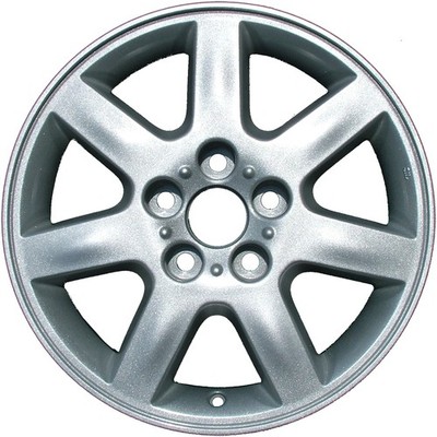 16x6 7 Spoke Refurbished Aluminum Wheel Flange Cut and Painted Silver 560-69383