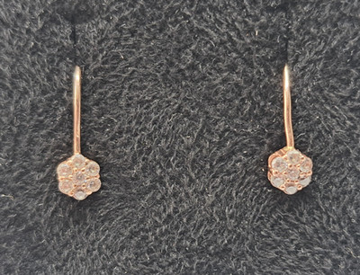 Kleine Gold Ohrringe mit Steinen 585 Prüfwert Ukraine 0,85 Gramm