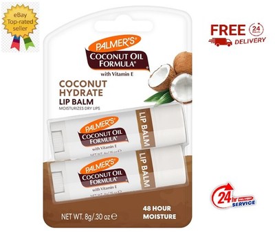 Coconut Oil Formula Lip Balm Duo, All-Day Moisturization, Hydrates Dry, Cracked