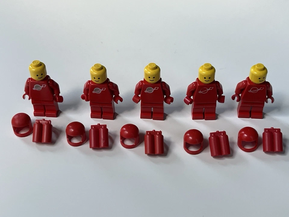Lego Classic Spaceman Red Minifigure Air Tanks Space Man Vintage X5 - Image 2 of 4